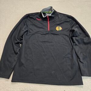 NHL Reebok Center Ice Chicago Blackhawks 1/4 Zip Track Jacket Men's Sz M